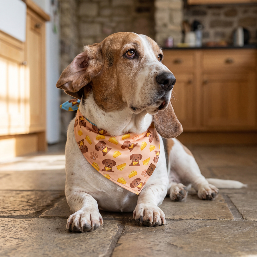 A dog wearing the Butter Yellow side